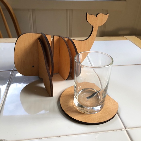 NWT Whale Coaster set wood coaster set buddy - Picture 1 of 5